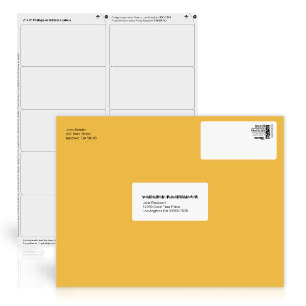 2" x 4" White Postage or Address Labels Endicia Supplies Store