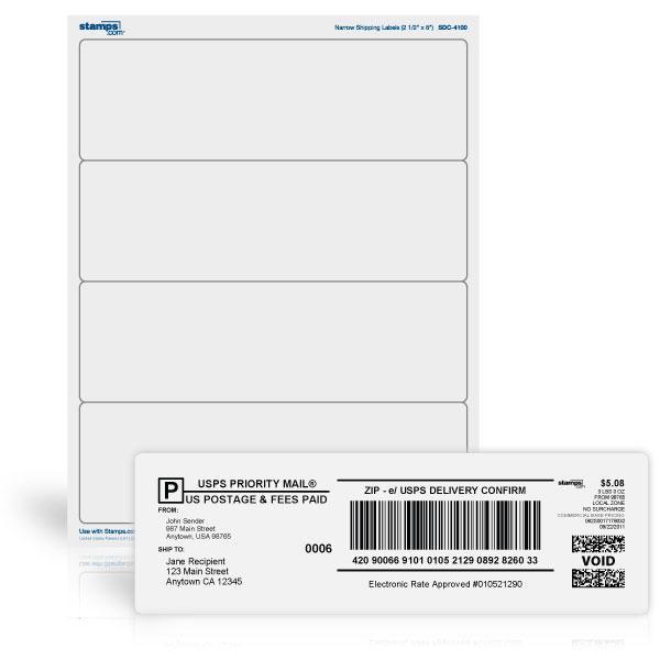 2 1/2" x 8" Shipping Labels
