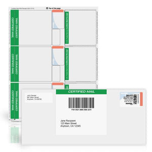Certified Mail Labels with Postage Receipt (SDC-3710)
