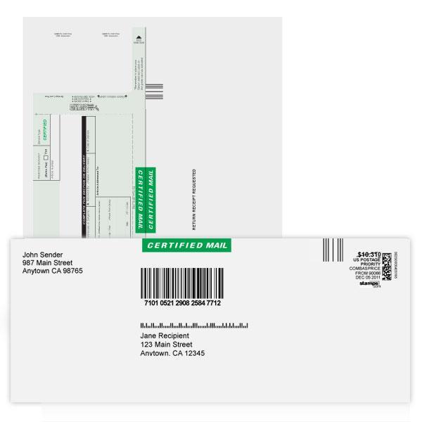Certified Mail Envelopes with Return Receipt (SDC-3810)