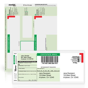 Certified Mail Labels with Return Receipt (SDC-3930)