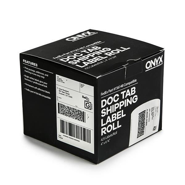 ONYX Products<sup>&reg;</sup> 4" x 6 3/4" FedEx DocTab Shipping Label Rolls, 425 Labels/Roll