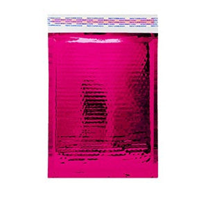 Size (#00) 5"x9" Metallic  Glamour Hot Pink Bubble Mailer with Peel-N-Seal