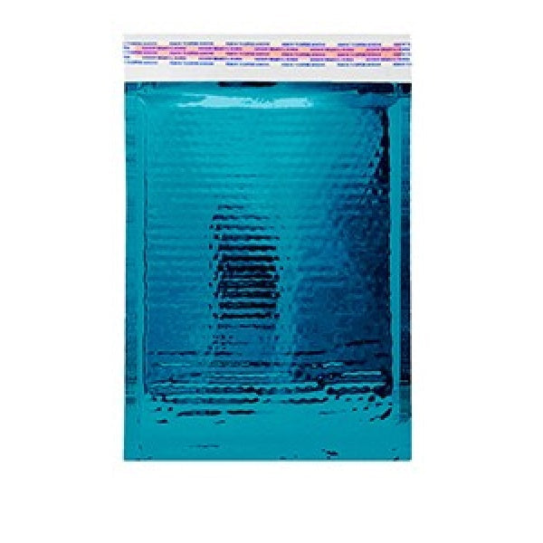 Size (#000) 4.25"x7" Metallic Glamour Teal Bubble Mailer with Peel-N-Seal