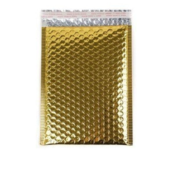 Size (#2) 8.5"x11" Metallic Gold Bubble Mailer with Peel-N-Seal