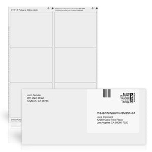 3 1/3" x 4" White Postage or Address Labels