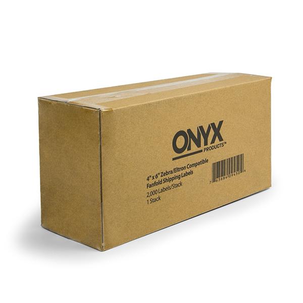 ONYX Products<sup>&reg;</sup> 4" x 6" Zebra/Eltron Compatible Fanfold Shipping Labels, 2000 Labels/Stack